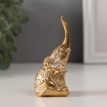 Souvenir Polystone "Elephant. Indian patterns" gold 3.3x3.5x7.5 cm