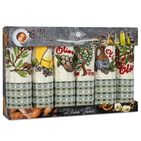 A set of wuffed napkins Diva Afrodita Ceylin "Oliva", size 35x50 cm, 6 pcs-1