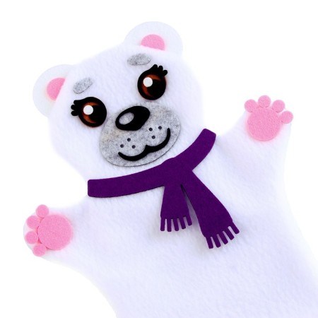 Finger Theater doll on the hand "White Bear"-1