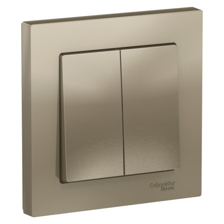 Switch SE AtlasDesign, 10 A, 2 keys, assembly, CC. 5, shampan color