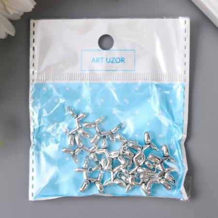 Decor for creativity Metal "I Infant Ball - Dog" silver 1.5x2 cm-3