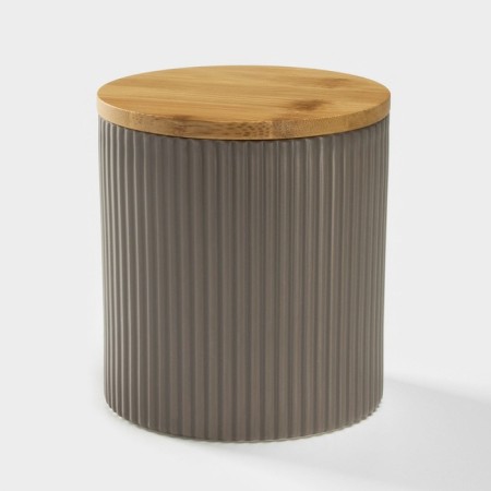 Ceramic can for bulk products "Smoke", 12 × 13 cm, color gray color