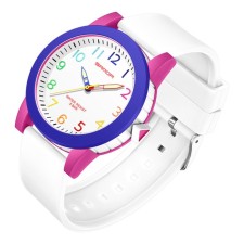 Cartsulate watches, D-3.4 cm, waterproof, luminous, silicone strap, white 9
