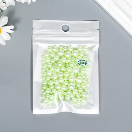Decor for creativity plastic "Balls. Bright Greens" d = 1.5-8 mm, set 10 grams-2