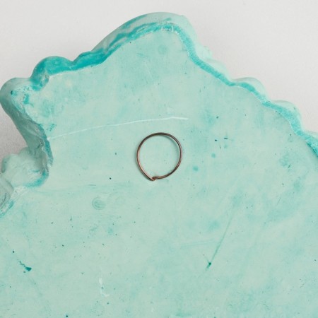 Panel "Mask 1" turquoise with silver, 30cm-3