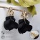 Earrings Assorted "Wind" crumpled triangles, black and golden color