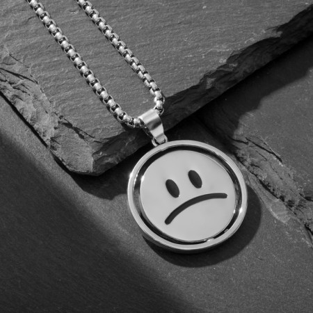 Pens "Emoji" Smile, black color in silver, 70 cm-2