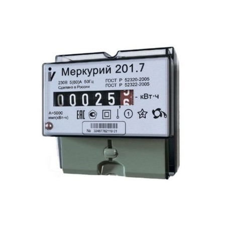 Mercury counter 201.7, 5-60 A, single-phase, one-turbine