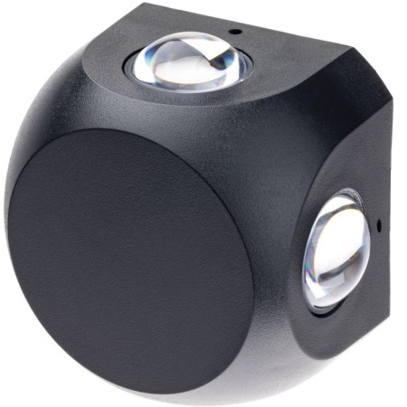Lamp wall cover Duwi Nuovo 85x85x53mm 4W plastic 4200K IP 54 Black 4 rays-3