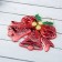 Jewelry decoration "double bell with balls and ribbon" 12.3x9.5 cm, red