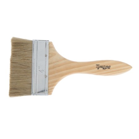 Brush flat tundra, mixed bristles, wooden handle, 4 ", 100 mm-3