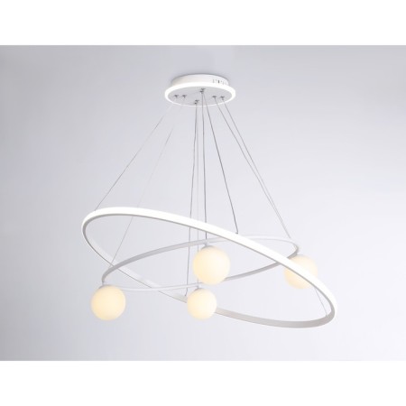 LED LED suspension with a change of lamp and with the control panel Ambrella Light, Linetech, FL66326, G9, 92 W, 6900LUM, 3000-6400K, white, white matte-1
