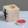 Candle in a wooden candlestick "Cube, hieroglyphs. Luck", 6x6x6 cm, cherry aroma