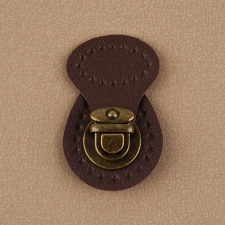 Bag Cauline, sewing, 6 × 4 cm, dark brown/bronze color-1