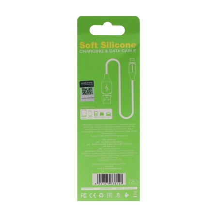 Cable Borofone BX42, Lightning - USB, 2.4 A, 1 m, TPE braid, black-6