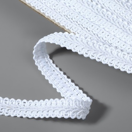 Decorative braid "Chanel", 12 mm, 10 ± 1 m, white color-1