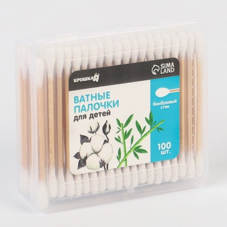 Cotton sticks, box 100 pcs., Bamboo-1