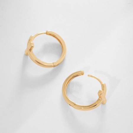 Cooping earrings Xuping Round Cross, Color Gold, D = 2 cm-2