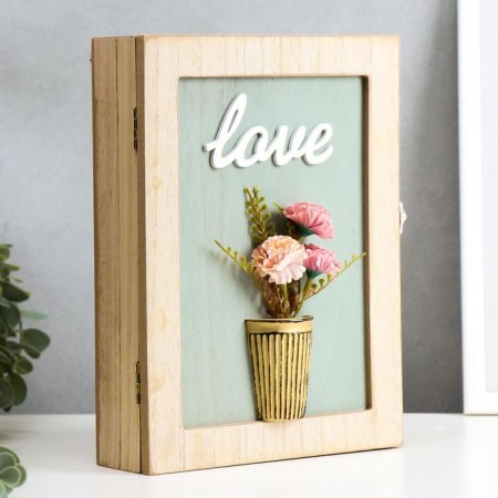 Keywater tree "Flowers in a pot - love" Blue 26x19.5x5.5 cm-1