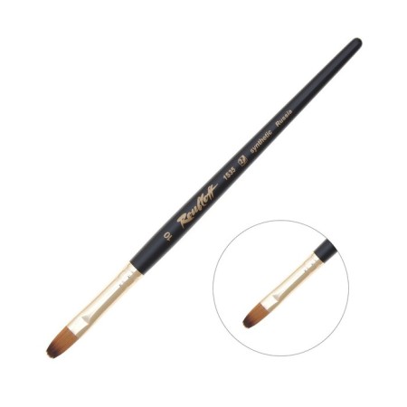 RUBLOFF brush synthetics, imitation column, oval, series 1S35 No. 10, short black matte handle, yellow clip