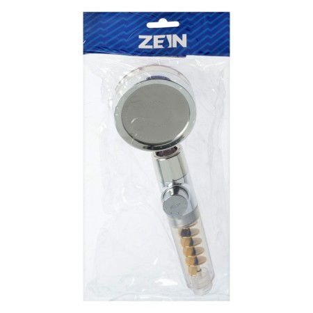 Shower watering can Zein Z4069, microtches, button "stop", fan, spiral, yellow/chrome-8