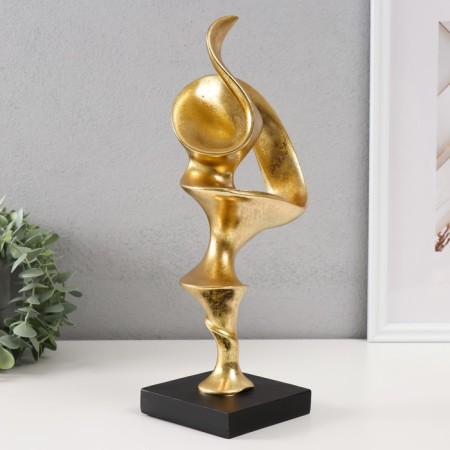 Souvenir Polystone "Abstraction. Frozen of Fire" gold 17.5x10x33 cm-1
