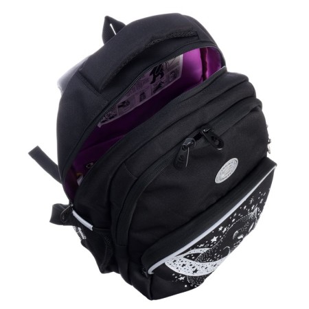 School backpack, 40 x 27 x 20 cm, Grizzly, ergonomic back, laptop department, black-13