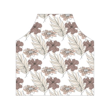 Apron kitchen with a photocrint "Contour flowers", adjustable, size OS-2
