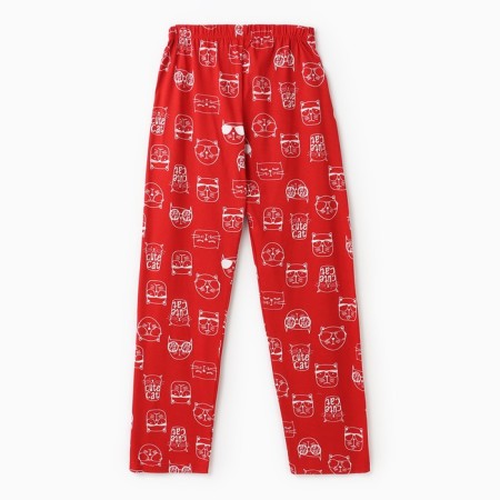 Homemade female "kitten in a glass" (T -shirt/pants), white/red color, size 46-11