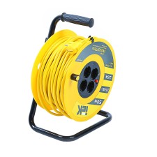 The extension cord on the coil IEK Industrial, UK50, 4 sockets, 50 m, with thermal protection, 3x1.5 mm2,
