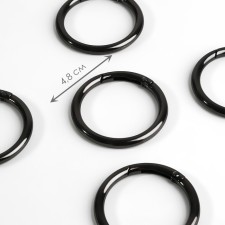 Karabin ring, d = 38/48 mm, thickness - 5 mm, 5 pcs, black nickel color