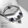 Bracelet with Mardgeri rhinestones with a suspension, heart, blue color in silver, 20 cm