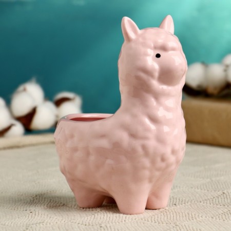 Pot "Lama Lyol" pink, 15x8x12cm-1