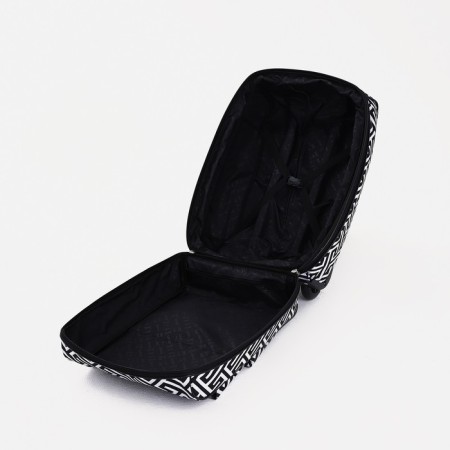 Small suitcase 52 l (s) "Factory Cartes", lightning department, external pocket, 2 wheels, black/white color-6