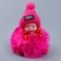 Soft toy "Doll" in a hat, on a key fob, 11 cm, color mix