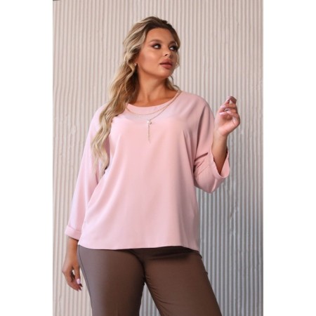 Female blouse, size 50, pink color-4