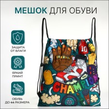 Bag for shoes on the lace, turquoise color/multi -colored