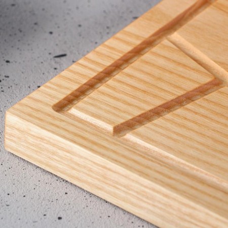 Board Groot of the Origami, for serving and serving, leather handle, array of ash, 45x20 cm-3