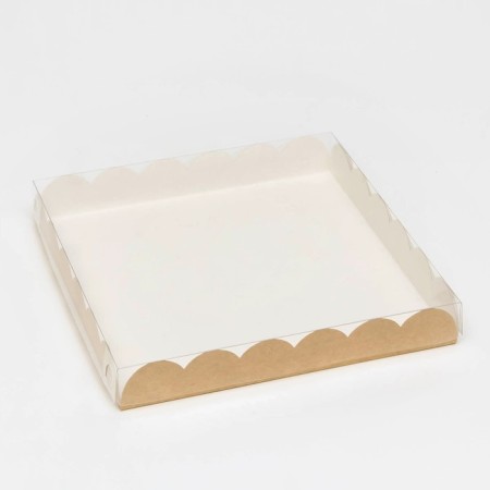 Box for cookies, craft, 21 x 21 x 3 cm