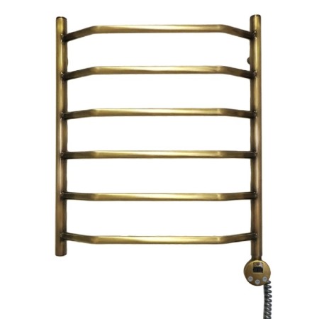 Domoterm electric heated towel rail "Laura", 500 x 800 mm, 6 crossbars, right, bronze