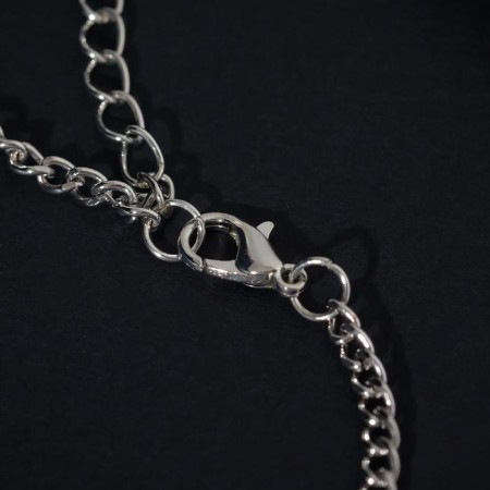 Necks with rhinestones "Sea" Straziki, white color in silver, 45 cm-1