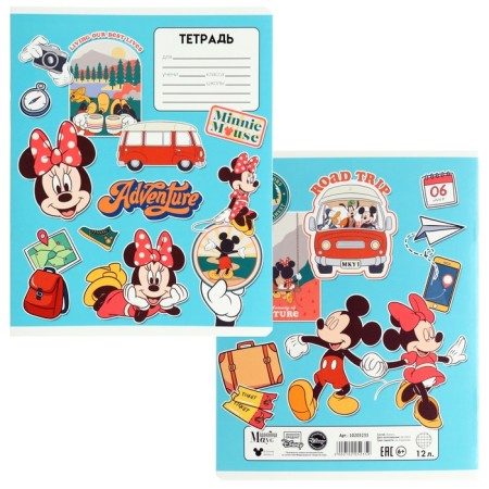 Notebook in a cage 12 sheets, 5 types of mix, cover coated cardboard, Minnie Mouse-3