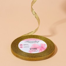 Brocade tape, 6 mm, 23 ± 1 m, gold color