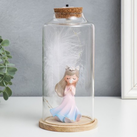 Souvenir Polystone Light "Girl with brown hair, ears and pen" 10x10x20.5 cm
