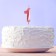 Candle for the cake, the number "1", pink.
