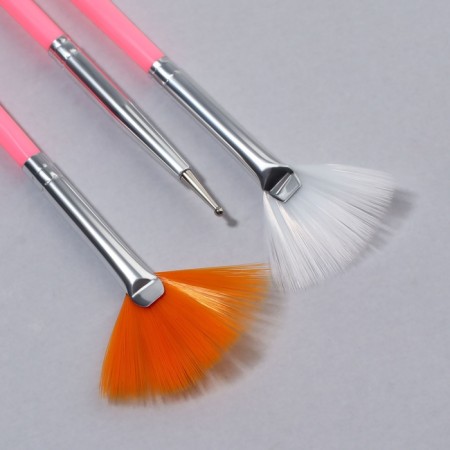 A set of brushes for building and design of nails, 15 pcs, 19 cm, pink color-4