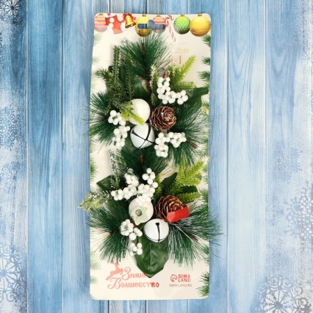 Fir -tree jewelry "spruce composition" (set 2 pcs) white bells of cones, 9x9 cm-2