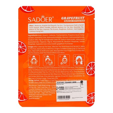 Facial face mask with grapefruit extract, moisturizing-1