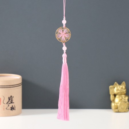 Textile suspension, metal "Flower in the frame" Pink 1x3x19.5 cm