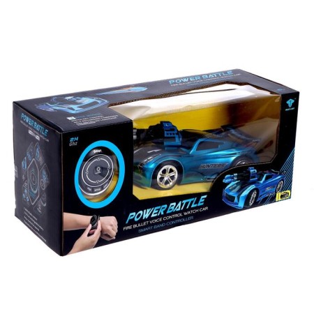 Radio -controlled machine "Turbo drift", voice control, shoots missiles, blue color-5